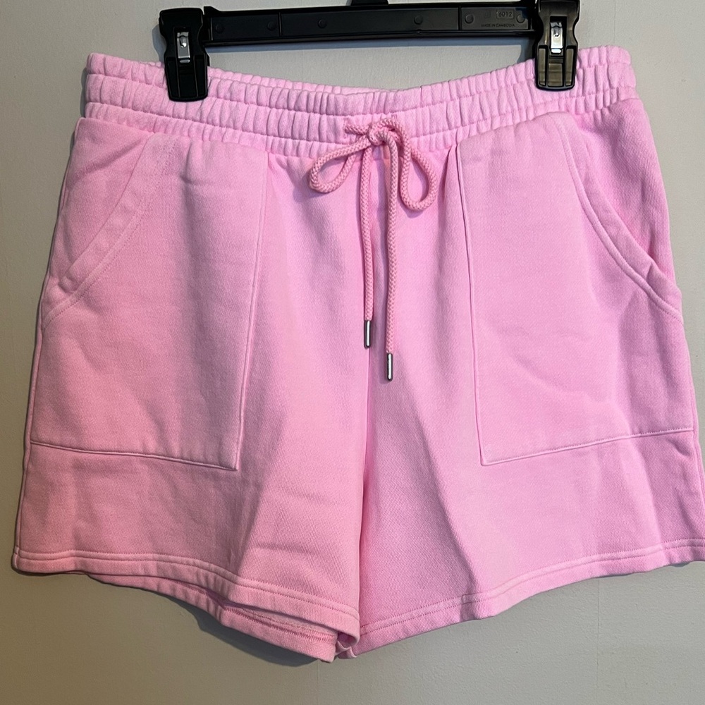 PINK VICTORIA’S SECRET Ivy Fleece Sweat Shorts High Rise Pink Lollipop Logo XL - Picture 3 of 12